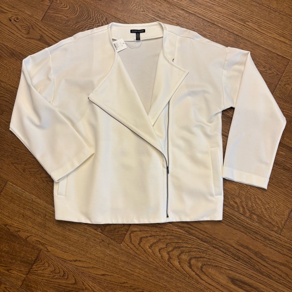 Eileen Fisher Flex Tencel Ponte Round Neck Jacket - Picture 6 of 8